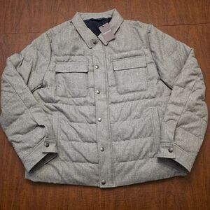 Peter Millar Crown Crafted Davos Wool Quilted Jacket Grey MF24XZ53 Men's Size XL